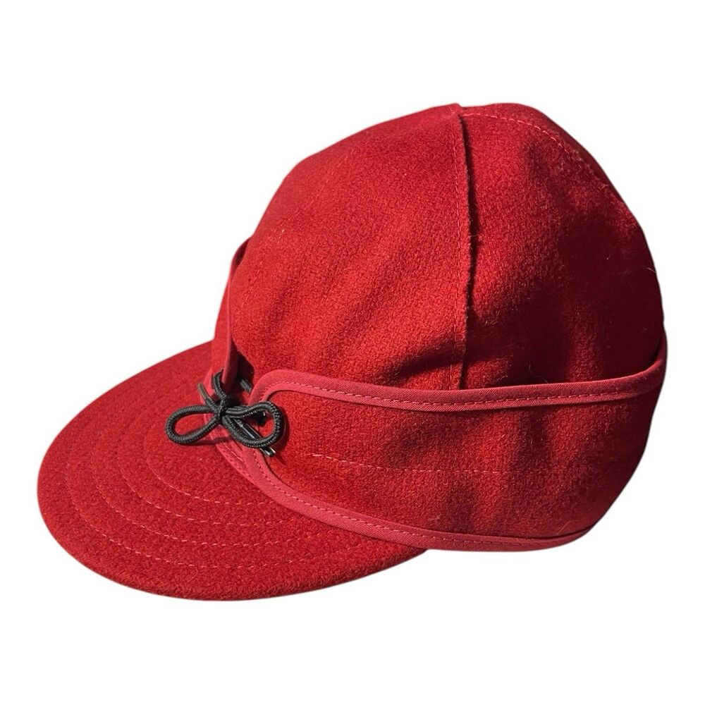 Vintage Stormy Kromer The Original Cap Red Wool Winter Hat Size 6-7/8